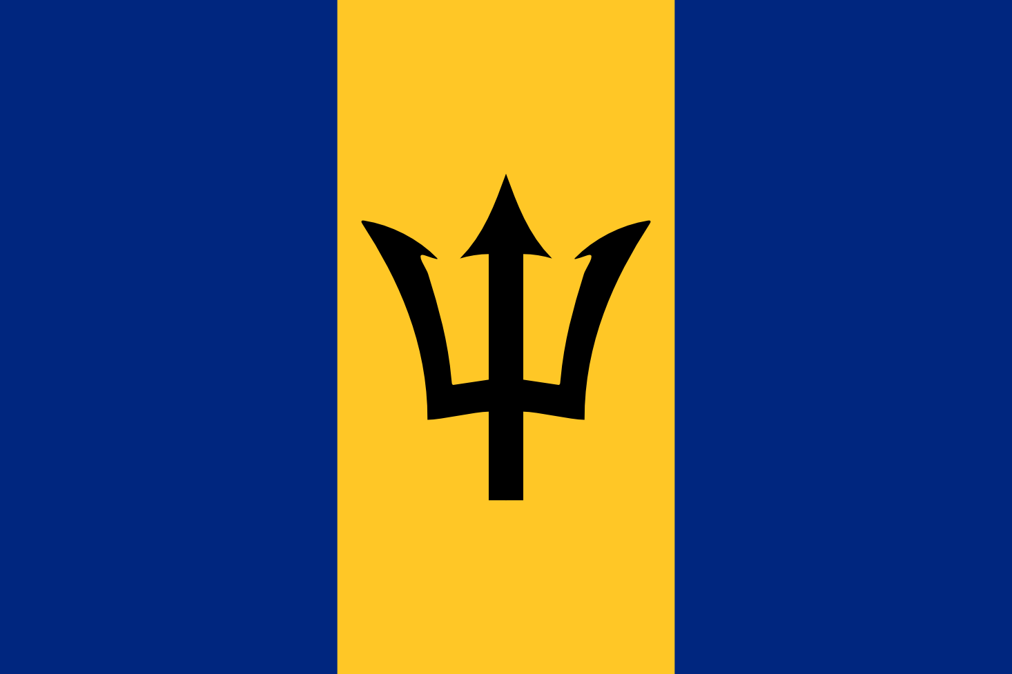 Imagem, bandeira do estado do estado da Barbados - na resolucao de 1466x977 - América Central