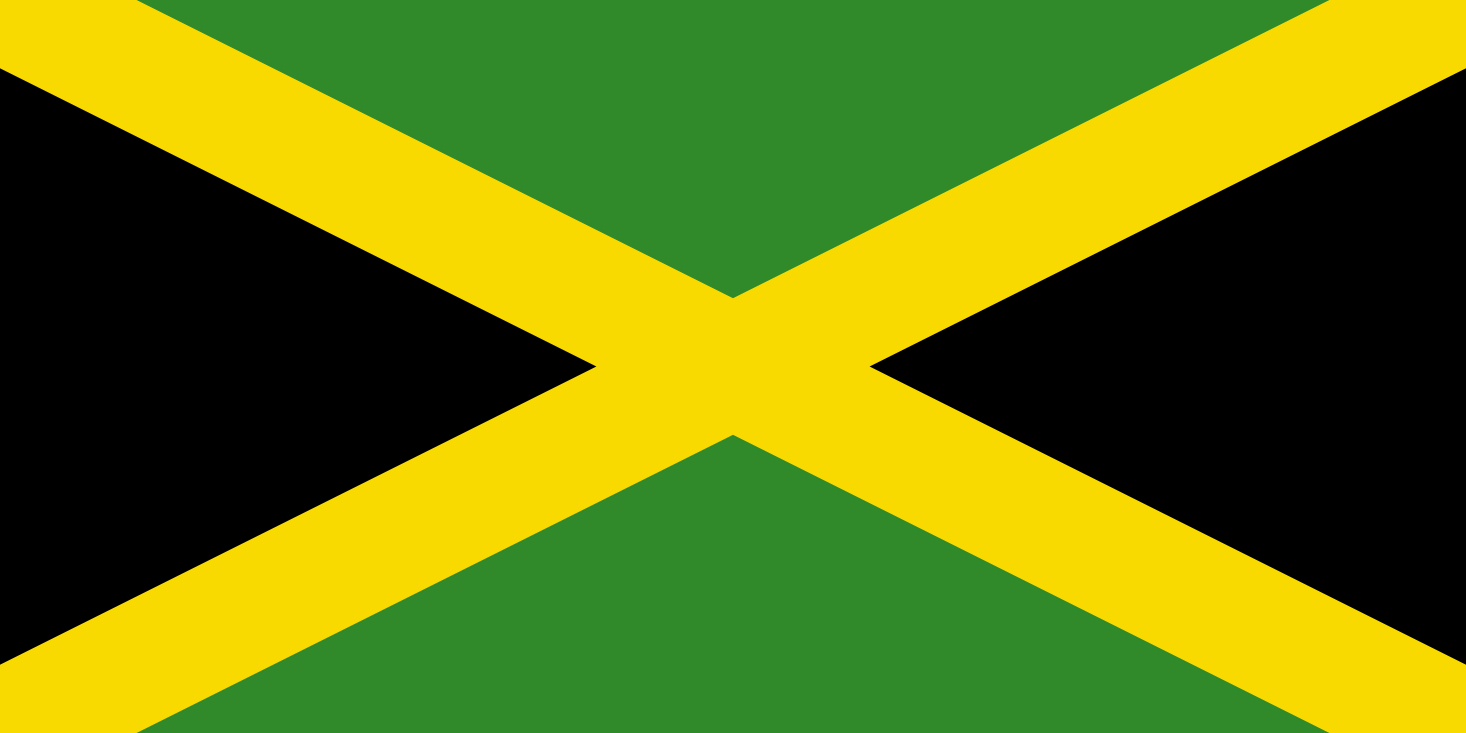 Imagem, bandeira do estado do estado da Jamaica - na resolucao de 1466x733 - América Central
