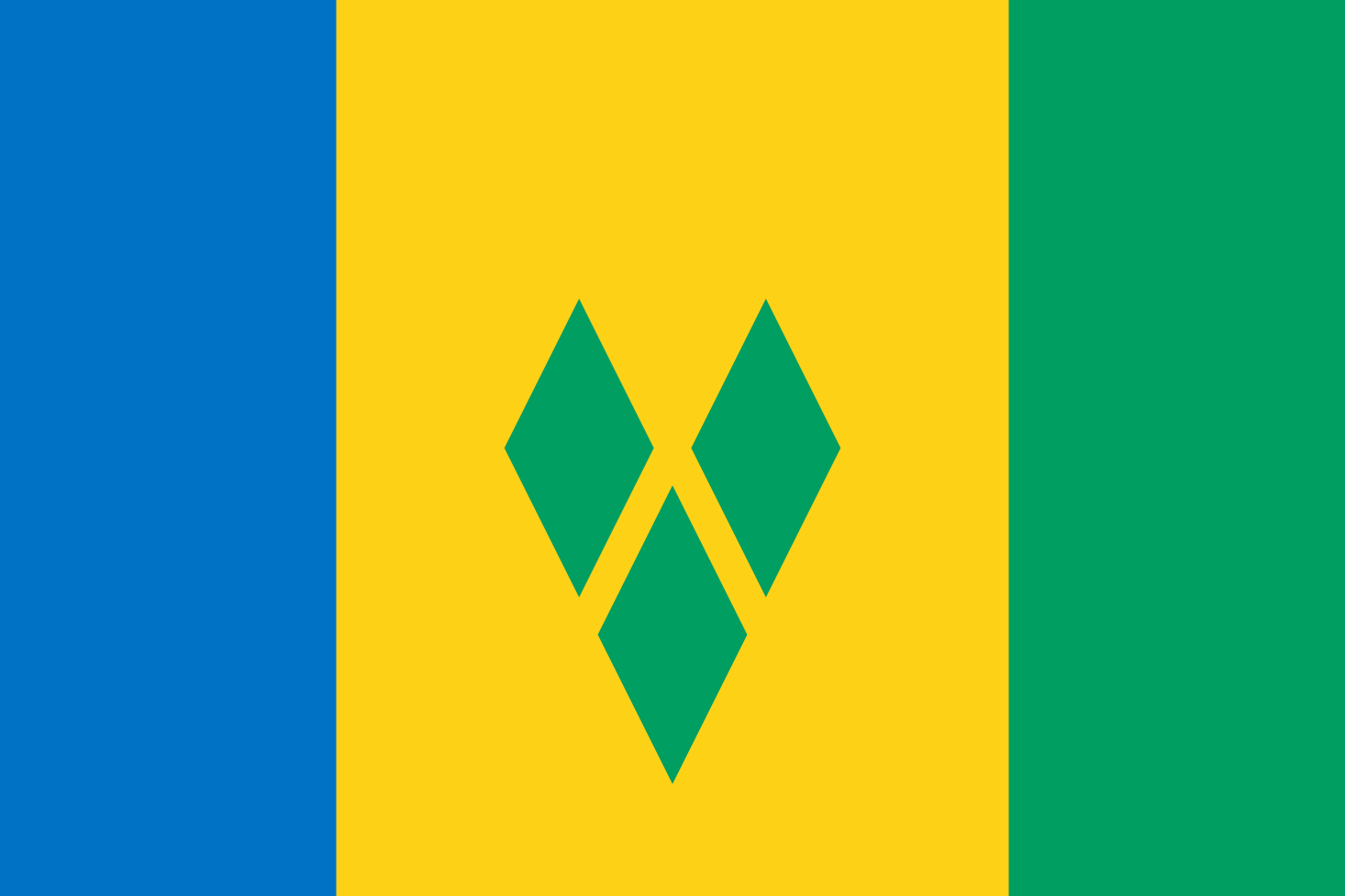 Imagem, bandeira do estado do estado da Sao Vicente e Granadinas - na resolucao de 1466x977 - América Central