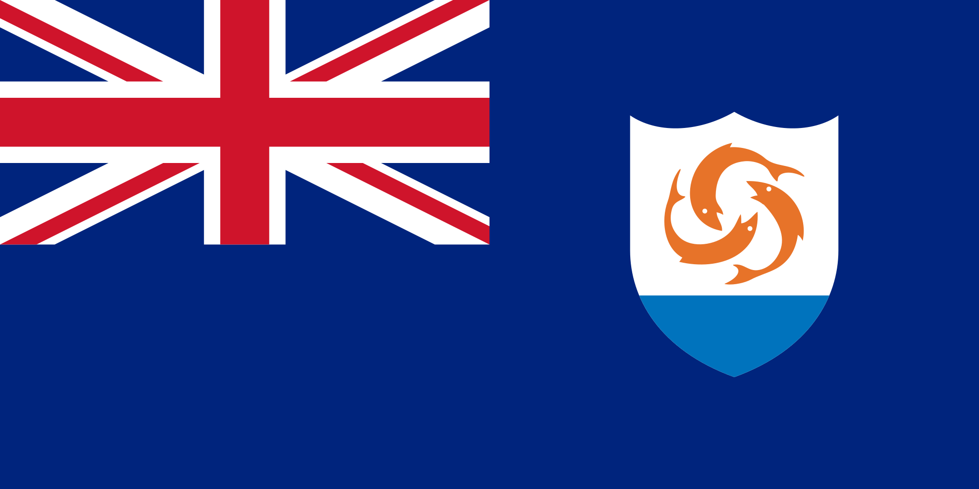 Imagem, bandeira do estado do estado da Anguilla - na resolucao de 2010x1005 - América Central