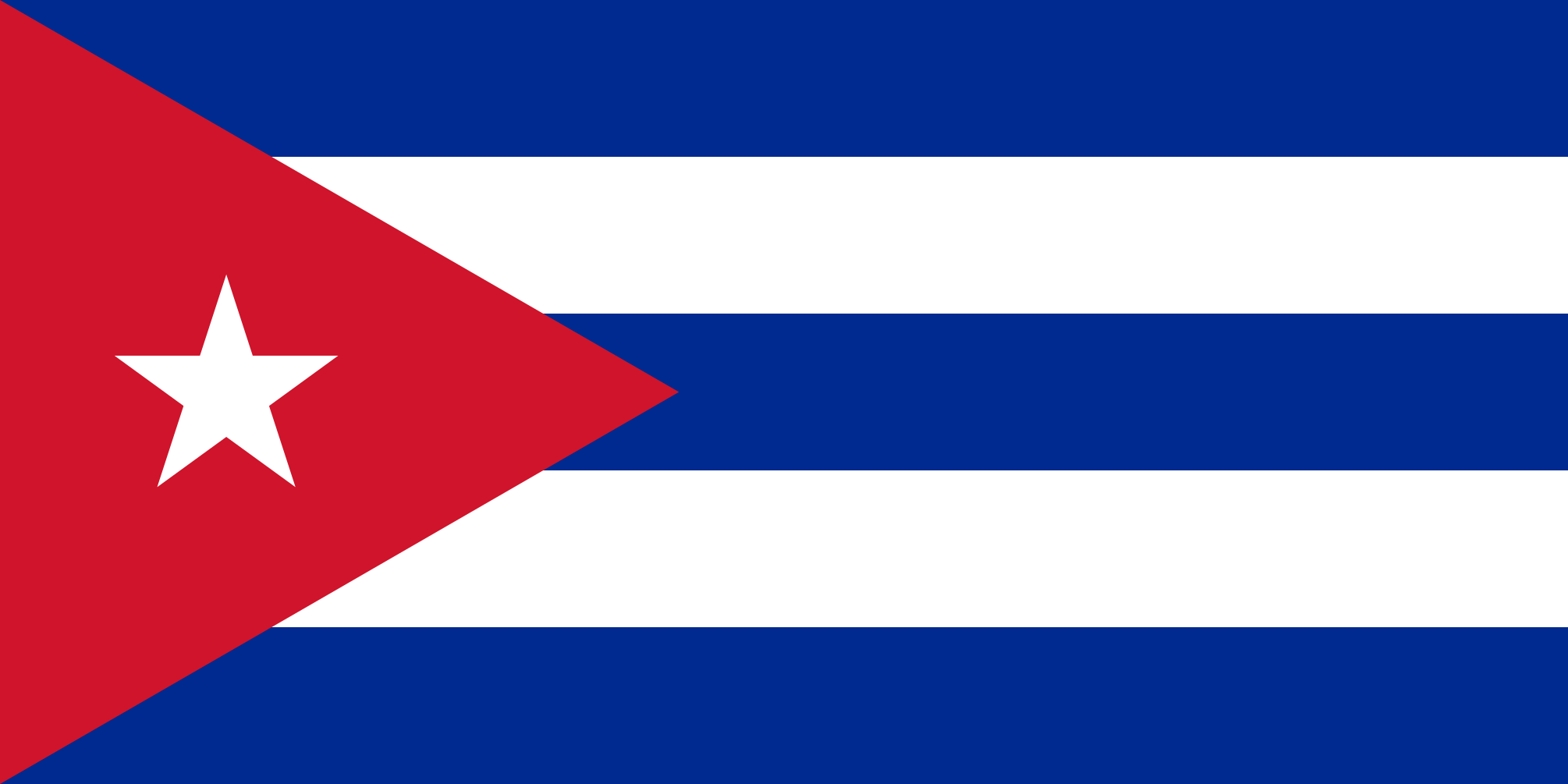 Imagem, bandeira do estado do estado da Cuba - na resolucao de 2010x1005 - América Central