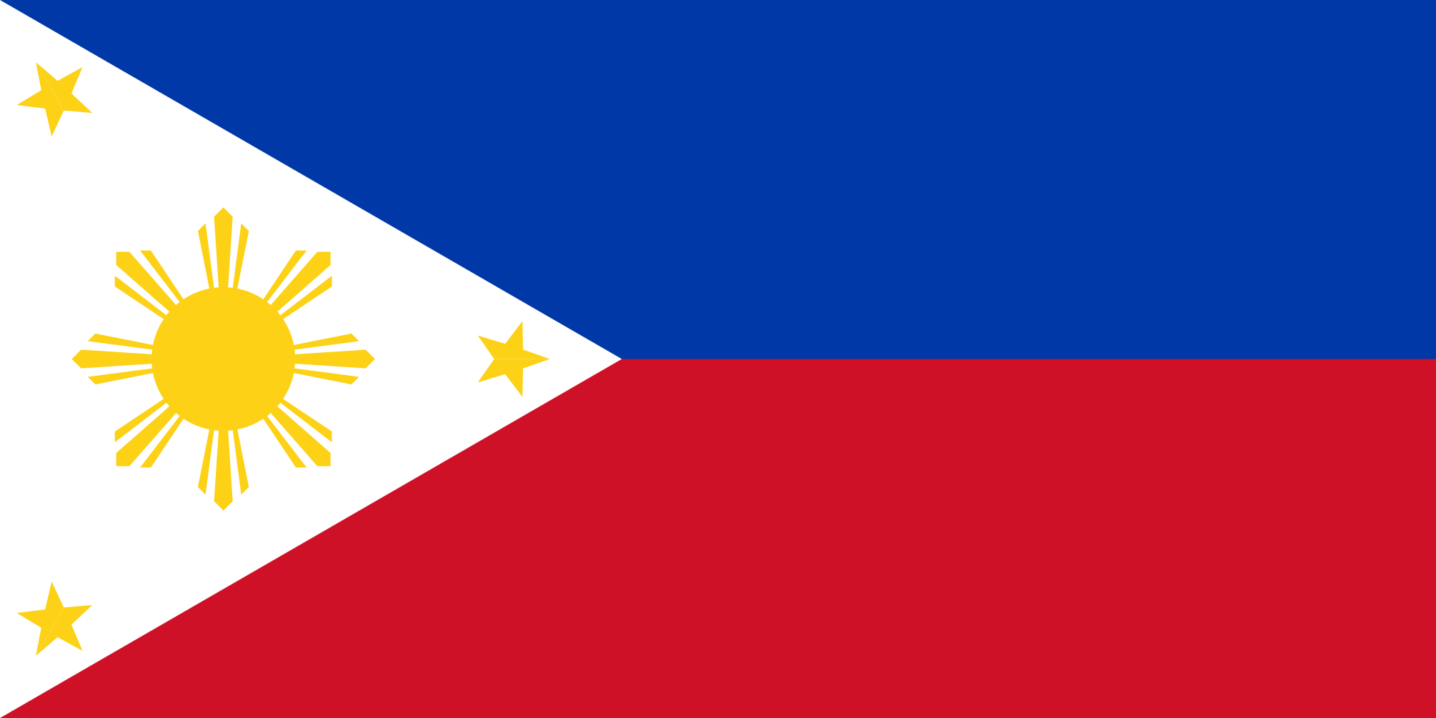 Imagem, bandeira do estado do estado da Filipinas - na resolucao de 2010x1005 - Leste da Ásia