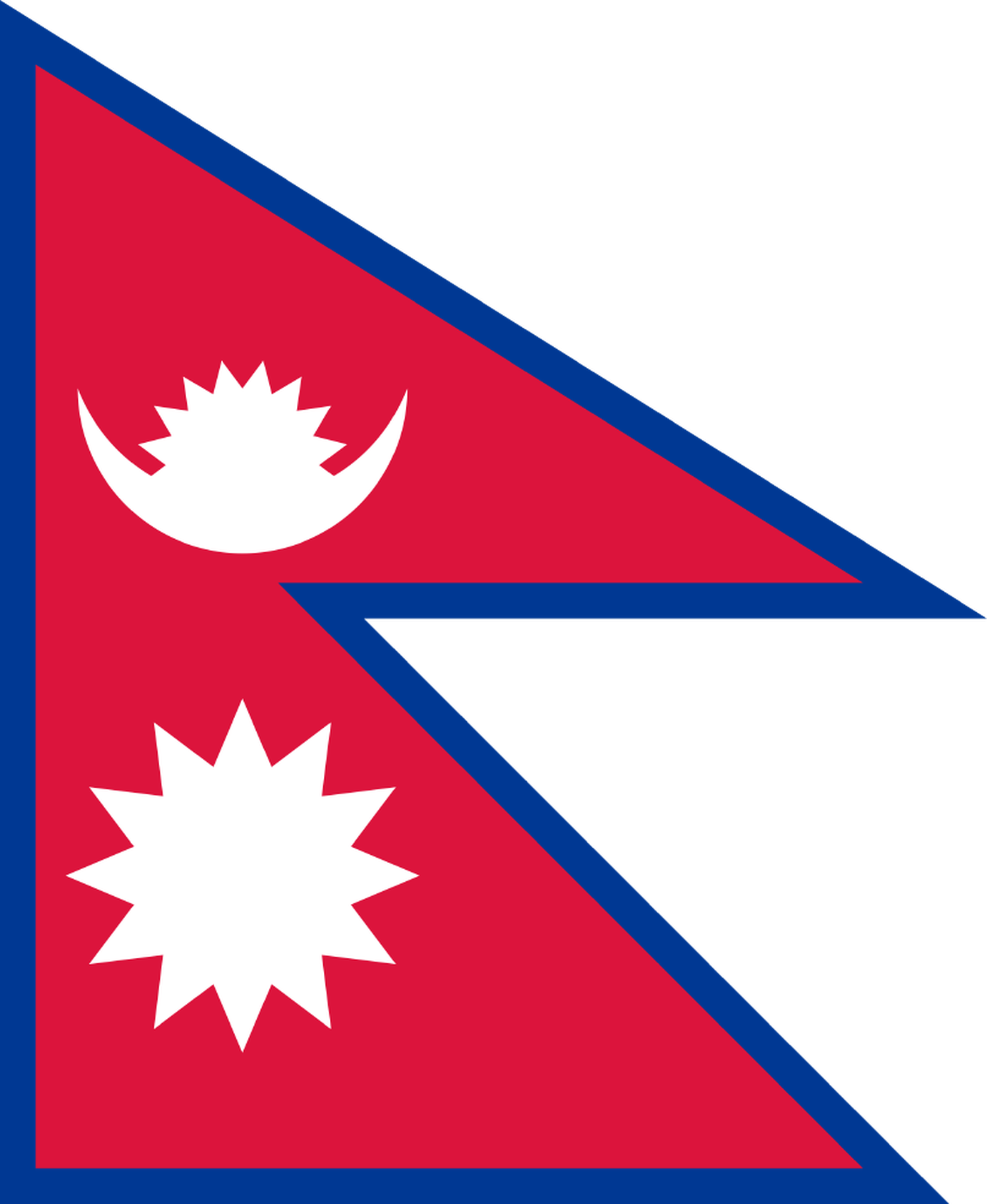 Imagem, bandeira do estado do estado da Nepal - na resolucao de 1649x2010 - Sul da Ásia
