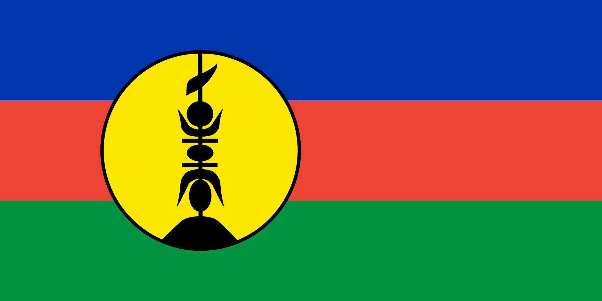 Imagem, bandeira do estado do estado da Nova Caledônia - na resolucao de 2010x1005 - Oceania