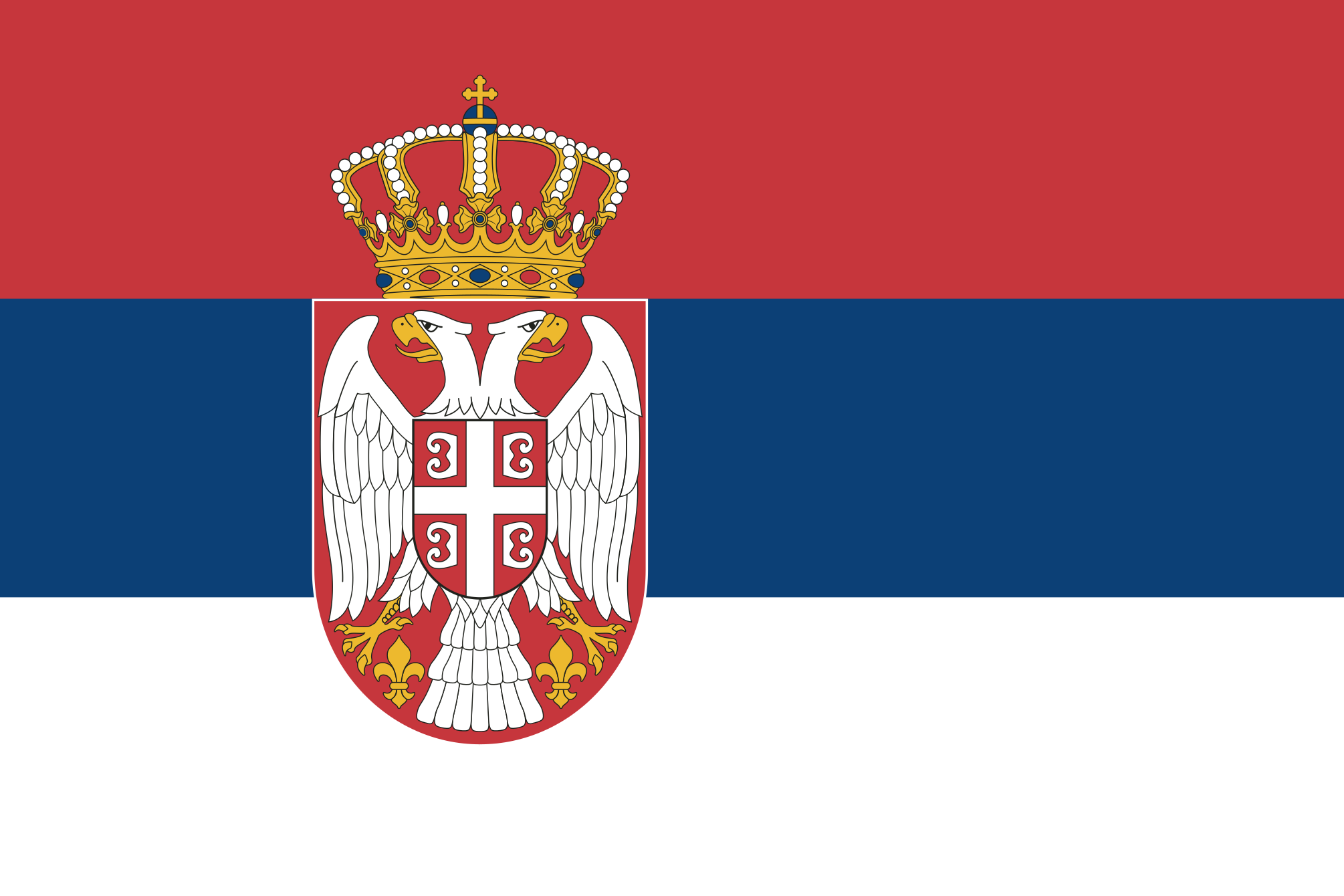Imagem, bandeira do estado do estado da Sérvia - na resolucao de 2010x1340 - Europa