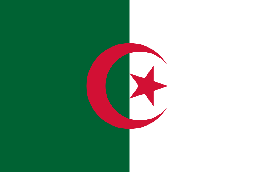 Imagem, bandeira do estado do estado da Argélia - na resolucao de 829x553 - África