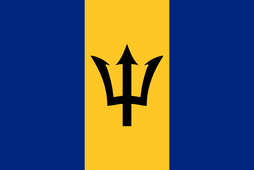 Imagem, bandeira do estado do estado da Barbados - na resolucao de 829x553 - América Central