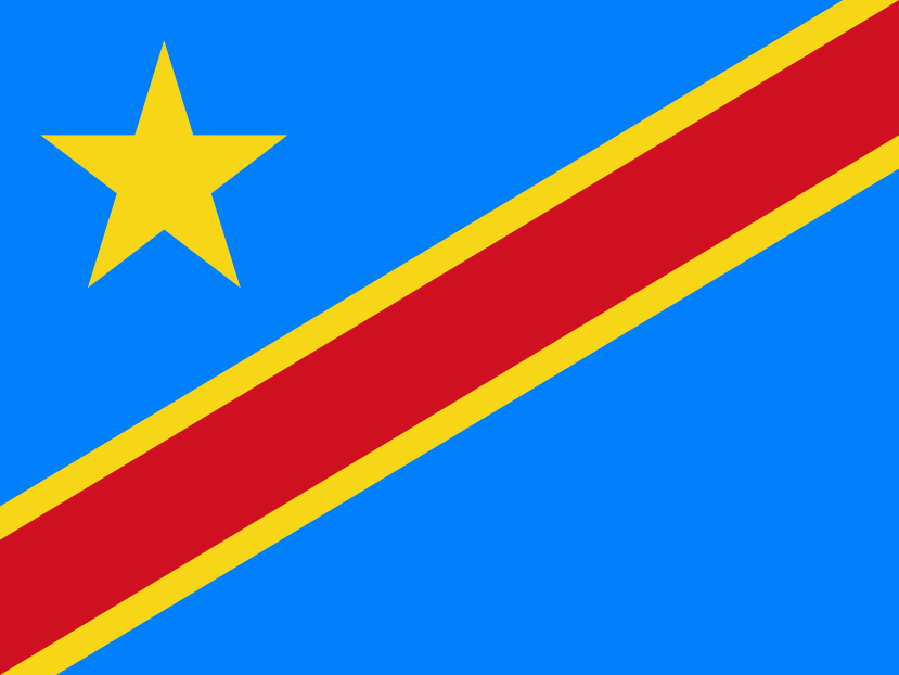 Imagem, bandeira do estado do estado da Congo, República Democrática do - na resolucao de 829x622 - África