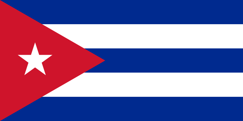 Imagem, bandeira do estado do estado da Cuba - na resolucao de 829x415 - América Central