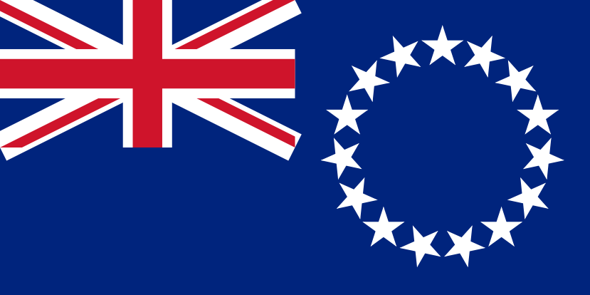 Imagem, bandeira do estado do estado da Ilhas Cook - na resolucao de 829x414 - Oceania