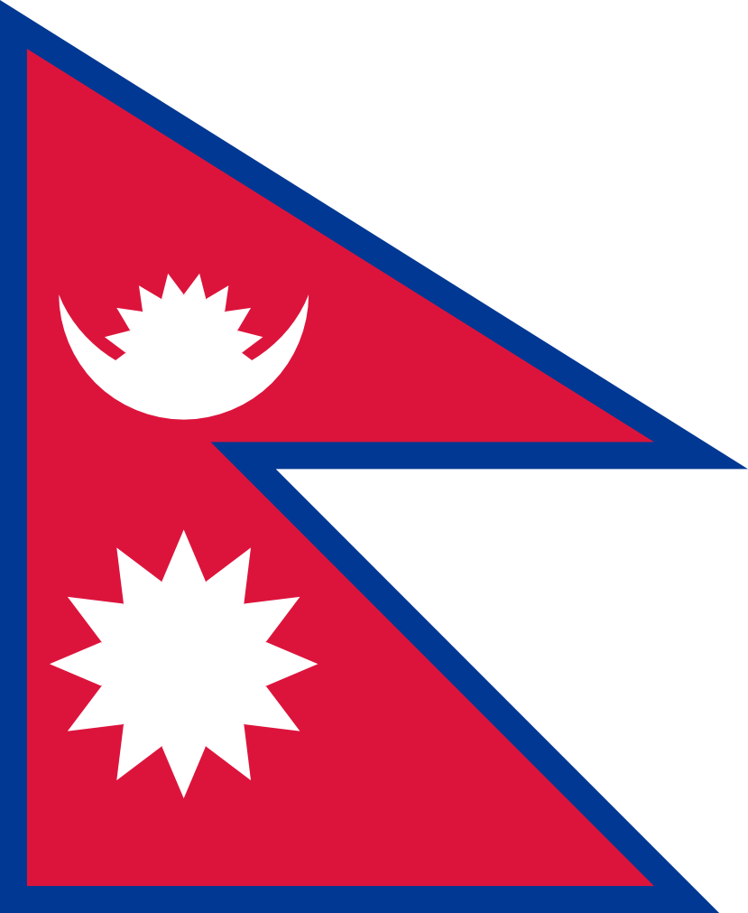 Imagem, bandeira do estado do estado da Nepal - na resolucao de 829x1011 - Sul da Ásia