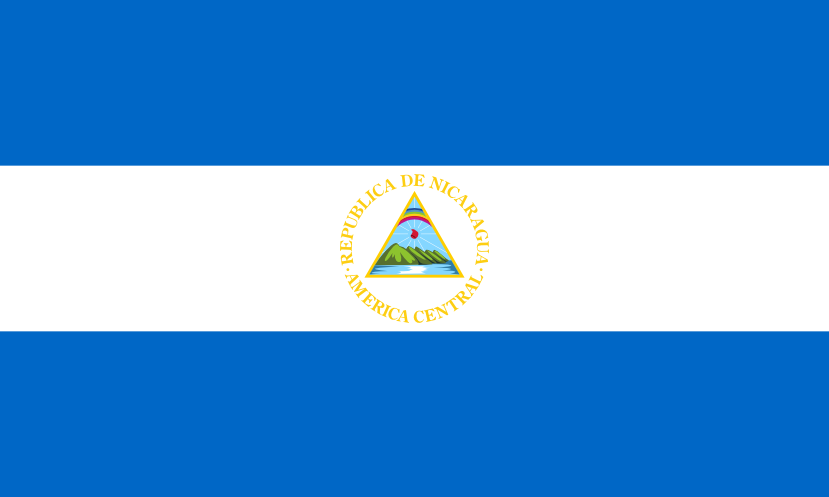 Imagem, bandeira do estado do estado da Nicarágua - na resolucao de 829x497 - América Central
