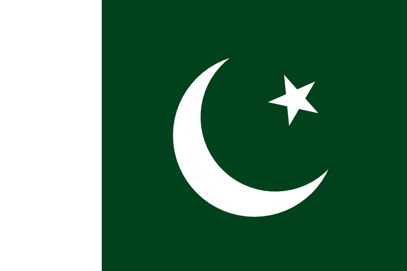 Imagem, bandeira do estado do estado da Paquistao - na resolucao de 829x553 - Sul da Ásia