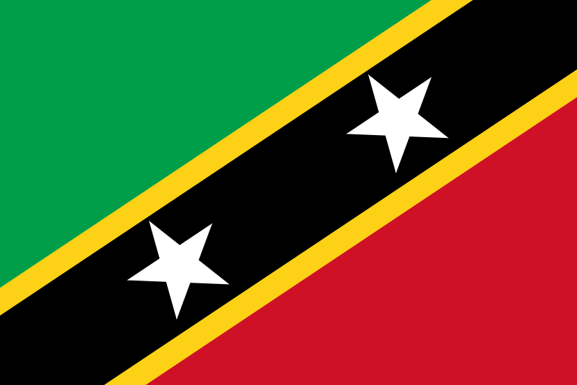 Imagem, bandeira do estado do estado da Sao Cristóvao e Nevis - na resolucao de 829x553 - América Central