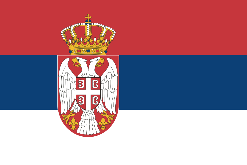 Imagem, bandeira do estado do estado da Sérvia - na resolucao de 829x553 - Europa