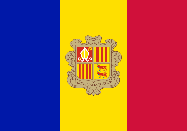 Bandeira de Andorra | Vlajky.org